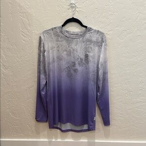 Magellan Outdoors Women's Gray and Purple Long Sleeve Top